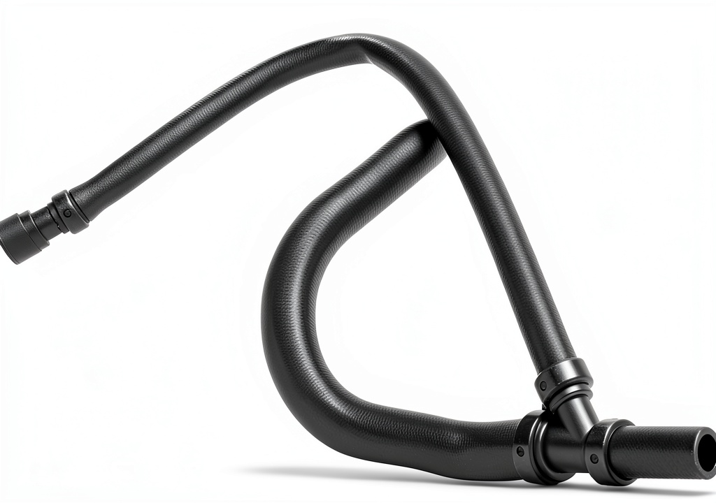 Installing X AUTOHAUX Coolant Recovery Hose for Cadillac Escalade on a wooden workbench