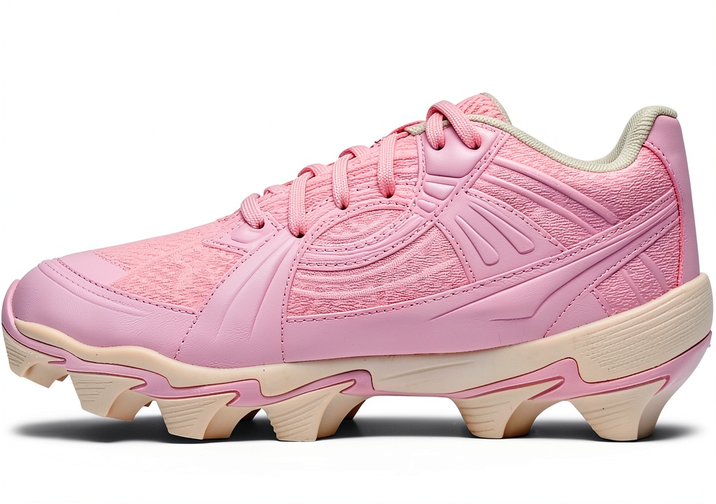 Under Armour girls baseball shoes on a baseball field