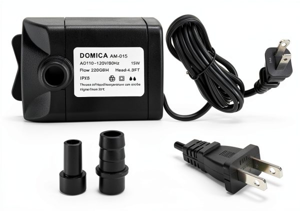DOMICA 220GPH Ultra Quiet Submersible Pump – 15W, 4.9ft Lift, Black-3