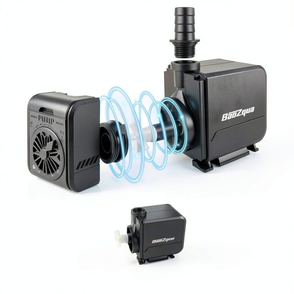 320GPH Submersible Water Pump BaoZqua Quiet 15W Pump with 3 Nozzles-6
