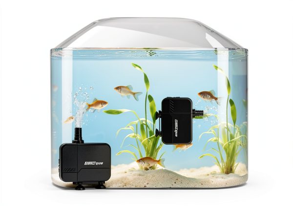 320GPH Submersible Water Pump BaoZqua Quiet 15W Pump with 3 Nozzles-4