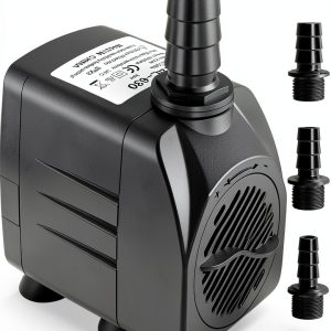 GROWNEER 550GPH Submersible Pump Black 30W Pump with 3 Nozzles-0
