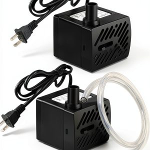 PULACO 2Pcs Mini Fountain Pump (50GPH 3W), Ultra Quiet Submersible Water Pump for Aquarium, Small Fish Tank, Pet Water Fountain, Tabletop Fountains, Water gardens and Hydroponic Systems-0